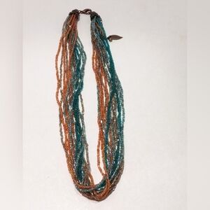 Coldwater Creek Heishi Bead Shimmer Necklace Multi Strand Vintage